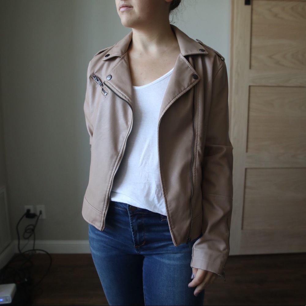 Leather bomber jacket